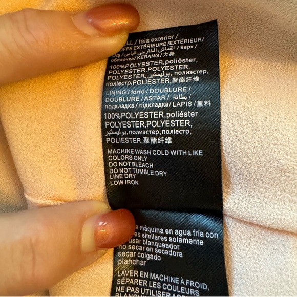 Bebe Shirred Print Dress With Ties. Size Large.  Leaf Print Navy Teal And Cream - Picture 11 of 12